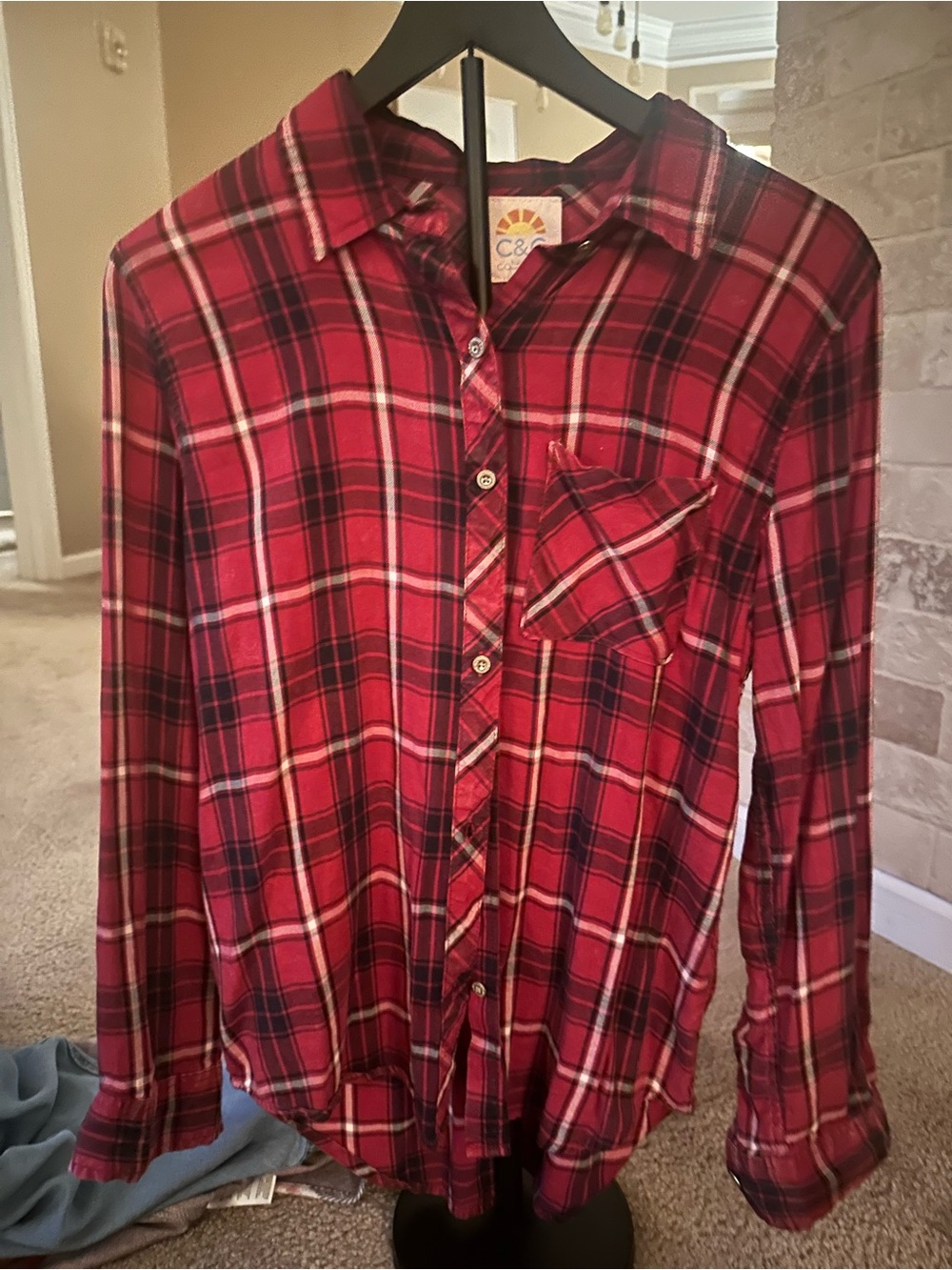 C&C California Red Plaid Button-Down Shirt